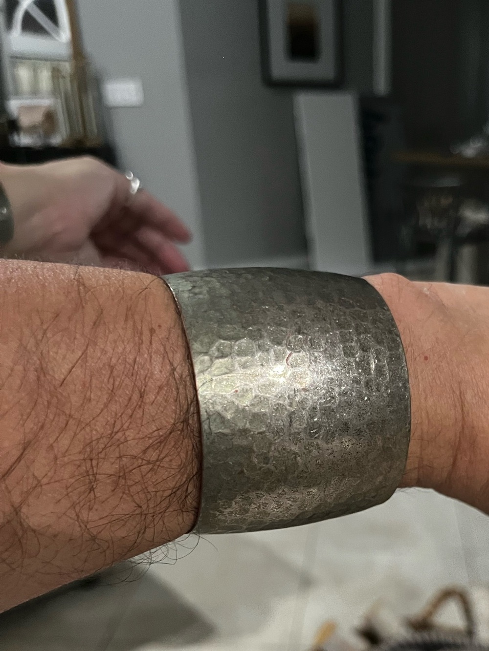 Hammered Metal Cuff Bracelet in Silver $10 - Picture 8 of 8